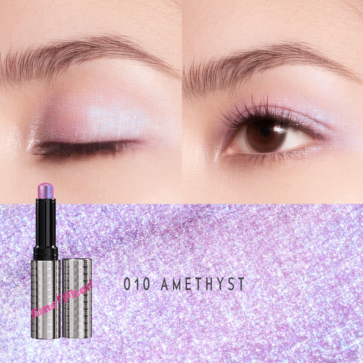 TIMEPHORIA Illumina Jelly Gel Eyeshadow Stick 010 Amethyst - Cool Lavender Shimmer Sparkle Finish, Cream Texture With Cooling Feel, Long-Lasting Beauty and Personal Care TIMEPHORIA