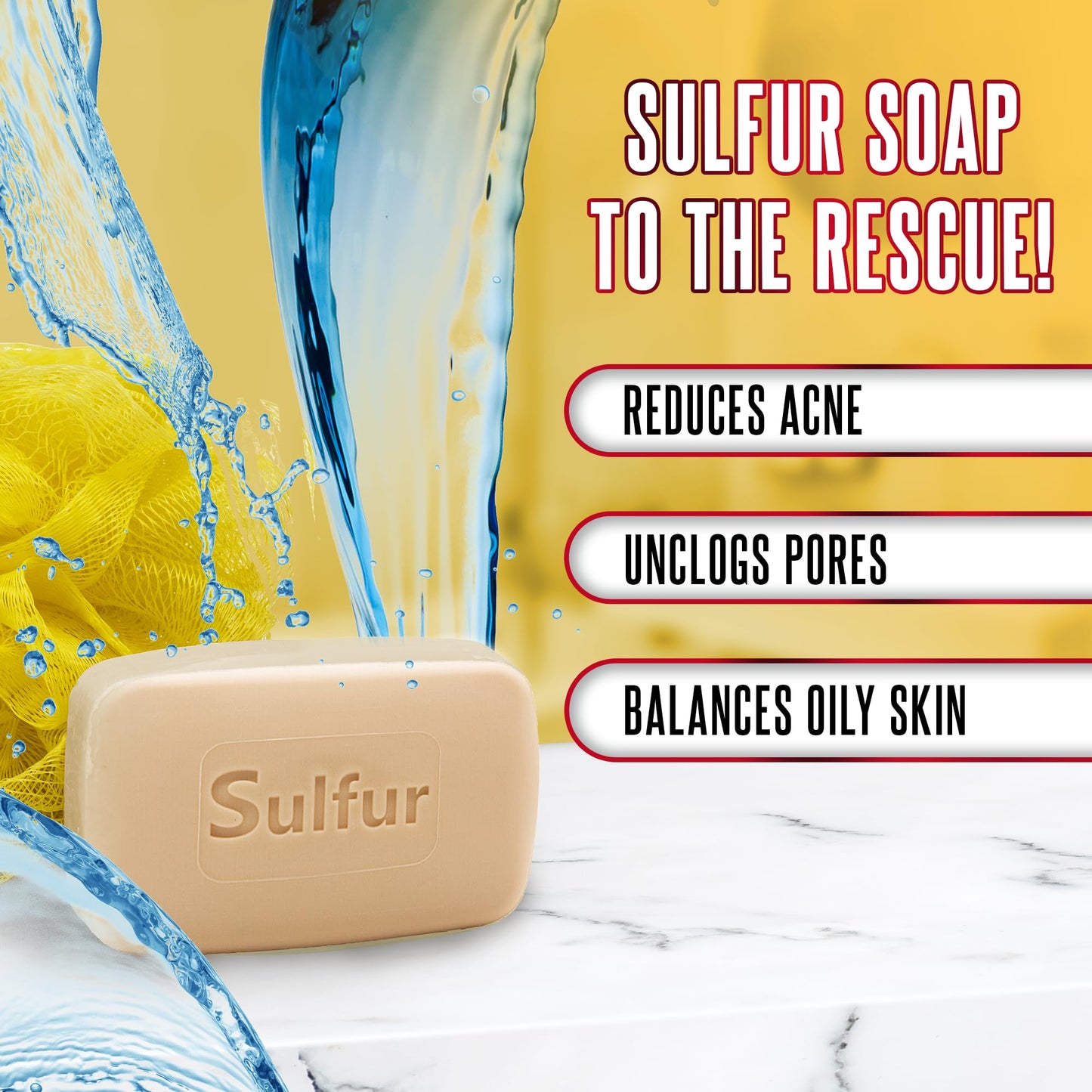 Biosulfur Grisi Acne Treatment Soap: Deep Cleansing, Acne-Fighting, Reduces Inflammation, Prevents Breakouts, Blackheads, Excess Oil, Sulfur Soap Bar