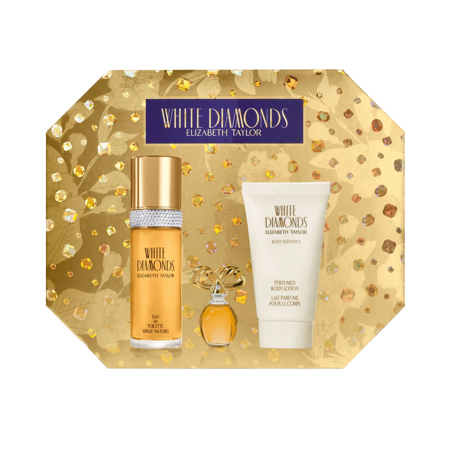 Elizabeth Taylor White Diamonds Women's Perfume Set, Body Lotion, Eau de Toilette & Parfum Replica, 3 Piece Set, 1.0 fl. oz