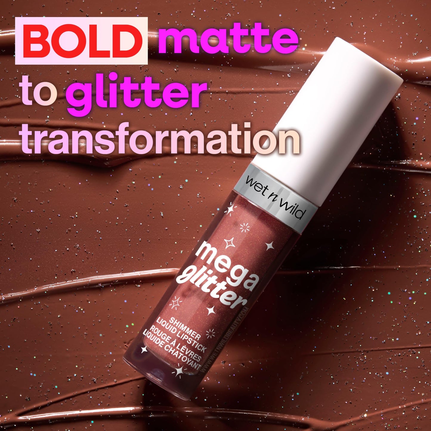wet n wild Mega Glitter Shimmer Liquid Lipstick, Matte-to-Glitter Finish, Lightweight Formula, Comfortable Wear, Vitamin E-Infused for Nourished Lips, Vegan & Cruelty-Free - Hear Me Out