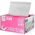 Colortrak Embossed Sheets Silver Aluminum Foil Pop-up Dispenser, 500 Pre-cut Sheets Non-slip Textured, for Hair Foil Coloring and Highlighting