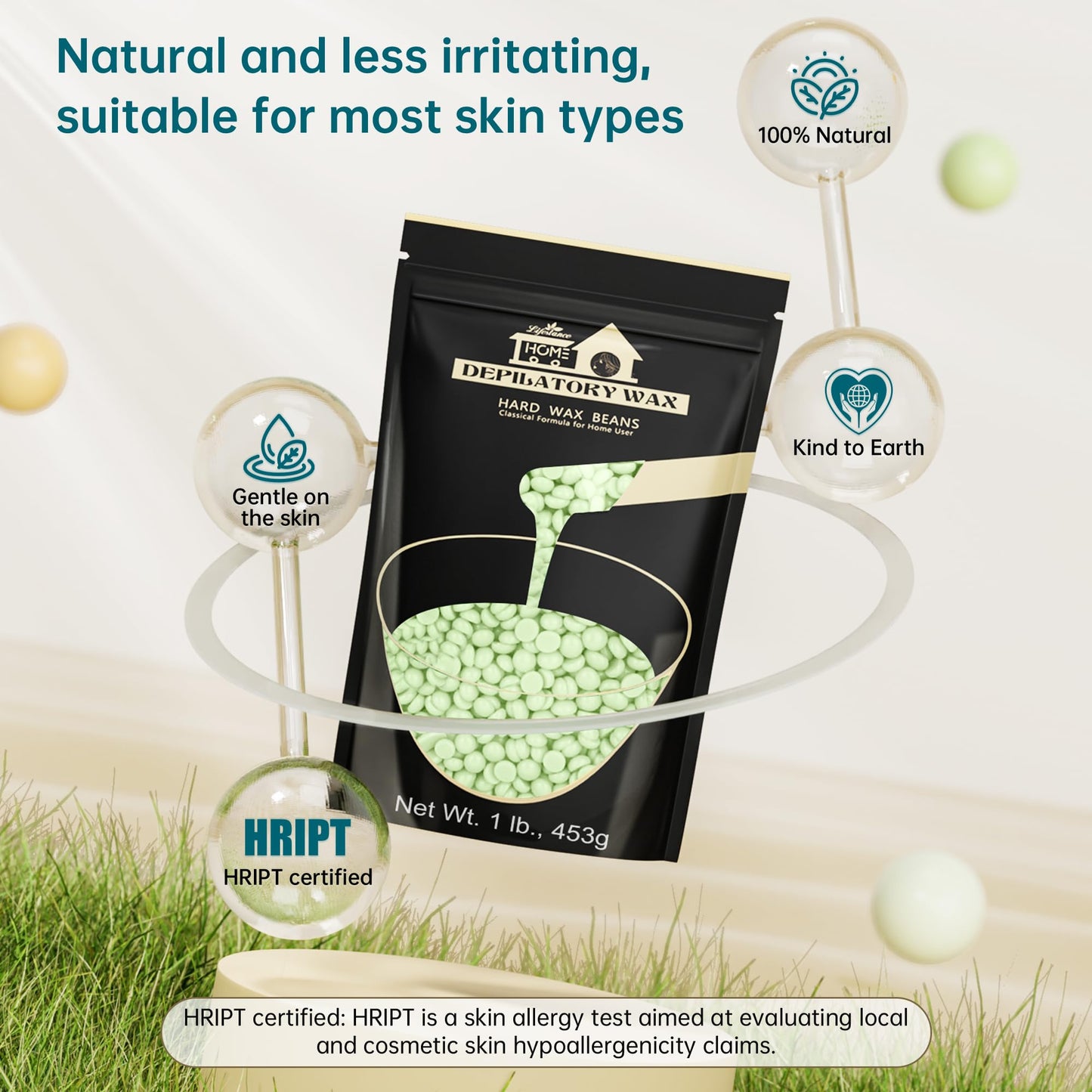 Lifestance Tea Tree Waxing Beads, 1LB Fine Hair Removal Wax Beans for Face, Eyebrow, Brazilian Bikini, Sensitive Skin at Home for Women and Men Beauty and Personal Care Lifestance