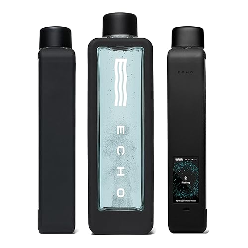 Echo Flask Hydrogen Water Bottle - Active Hydration Solution with Water Intake Tracking & LCD Touch Screen - Compact & Convenient - Transparent