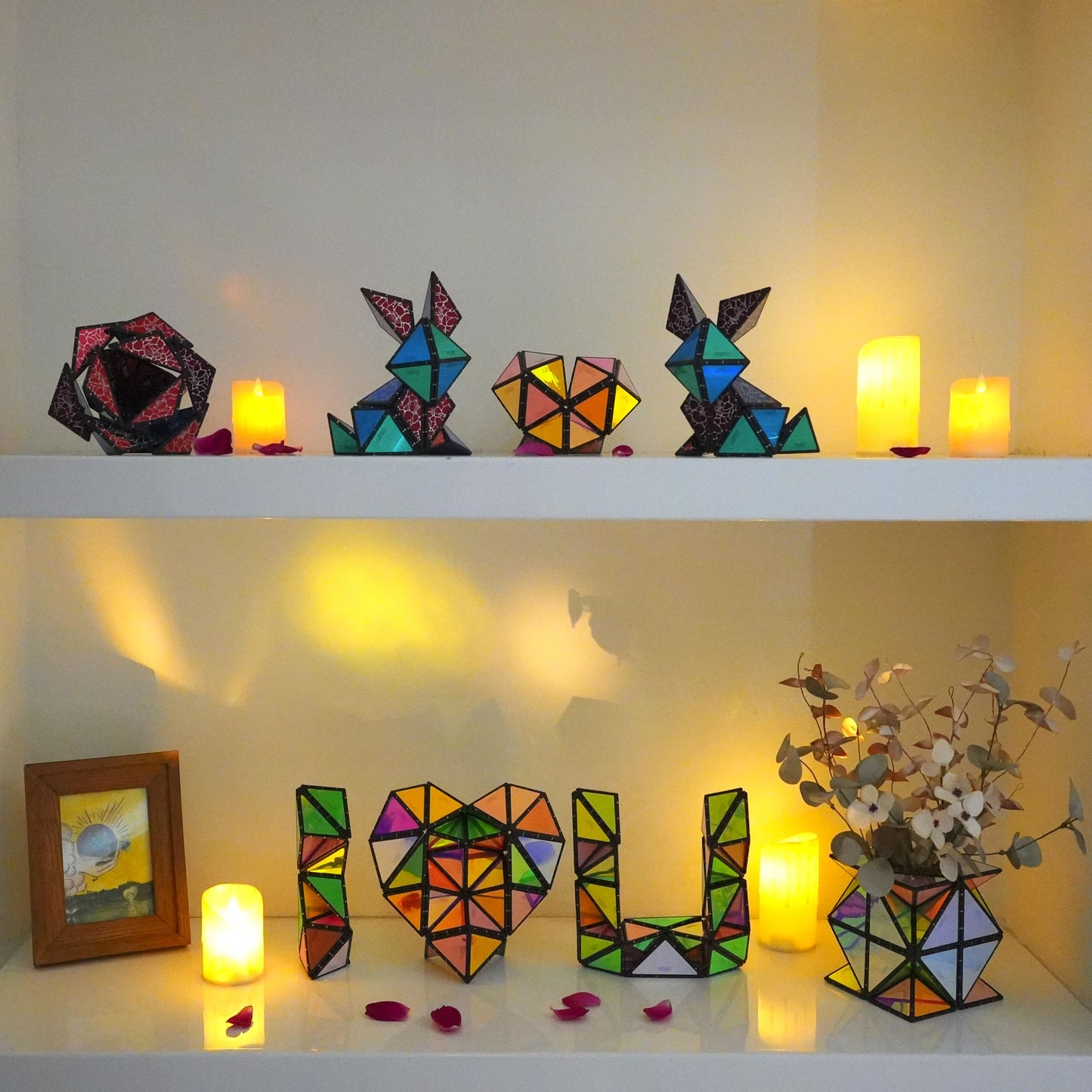 TOSY Magnet Pyramid Glow – 12pc Cube with 243 Rare Earth Magnets, Transforms into 1B+ Shapes, Glowing STEM/STEAM Creative Puzzle Toy