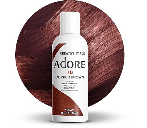 Adore Semi Permanent Hair Color (076 Copper Brown) | Vegan & Cruelty-Free Brown Hair Dye | No Ammonia, No Peroxide, No Alcohol | 4 Fl Oz