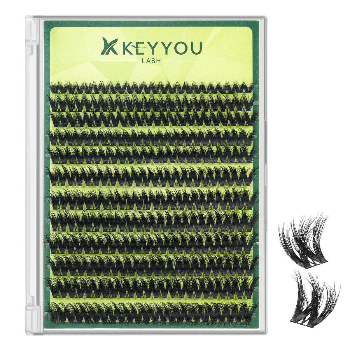 KEYYOU Lash Clusters 3D Effect Volume Eyelash Clusters Flaunt Style 144PCS D Curl Flora Wispy Look LengthLock 8-18mm Mix Ultra-Thin Black Band Beauty and Personal Care KEYYOU Default Title