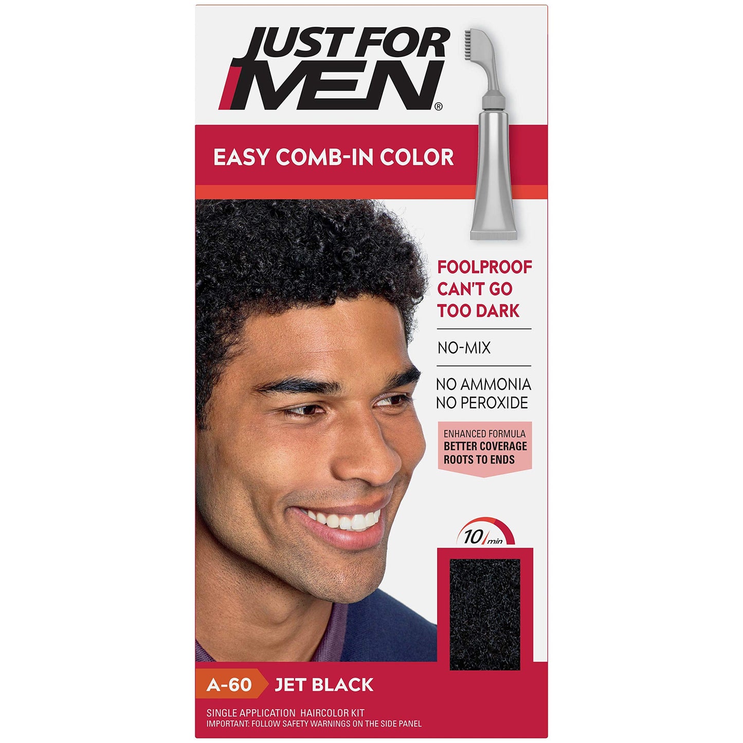 JUST FOR MEN AutoStop Foolproof Haircolor, Jet Black A-60 1 ea (Pack of 5)