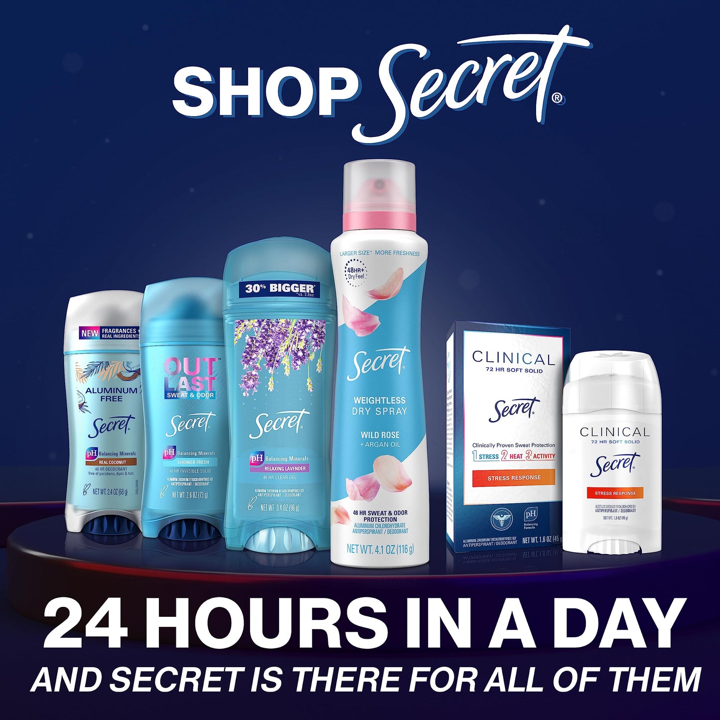 Secret Clinical Strength Soft Solid Antiperspirant and Deodorant for Women, Free & Sensitive, 1.6 oz, Pack of 3