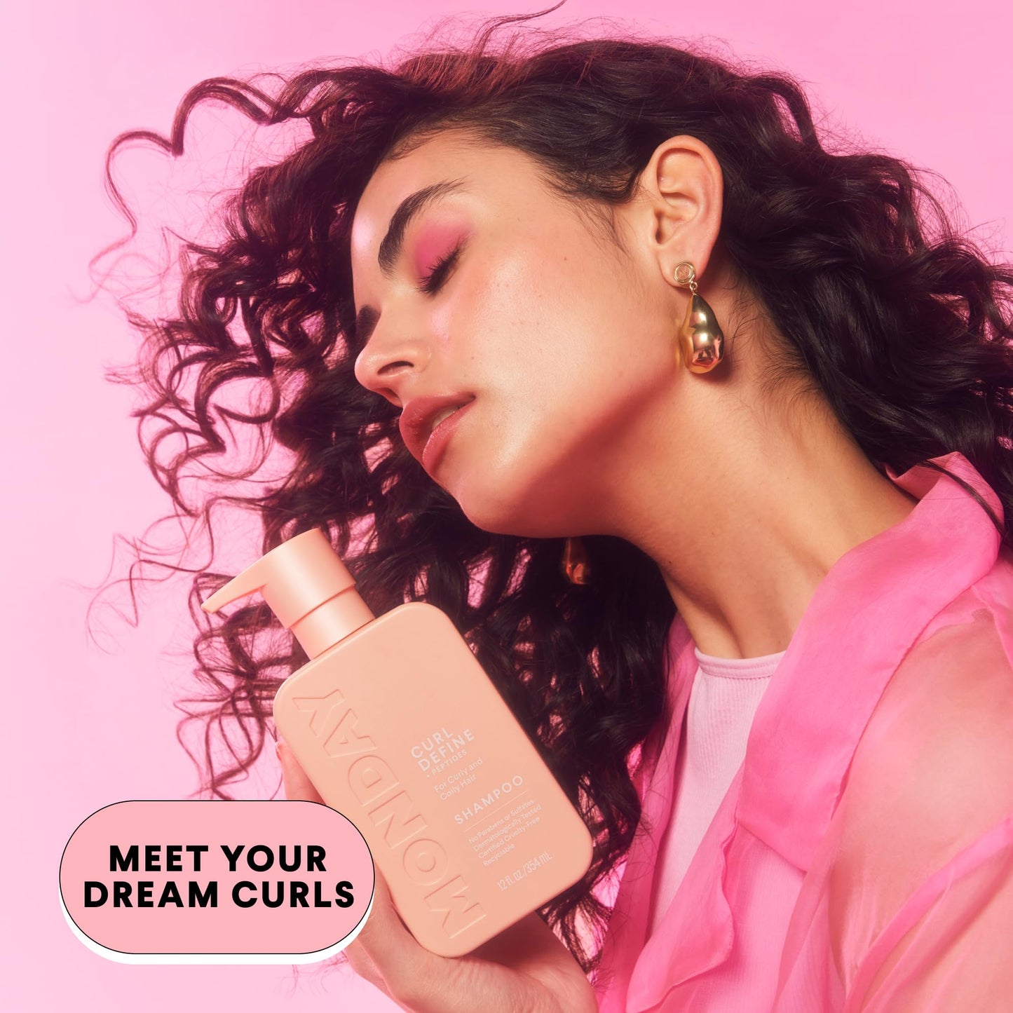 MONDAY HAIRCARE Curl Define Shampoo + Conditioner Set (2 Count) 12 oz Each Nourishes Curls, Tames Frizz, Coconut Oil and Shea Butter Enhance Shine