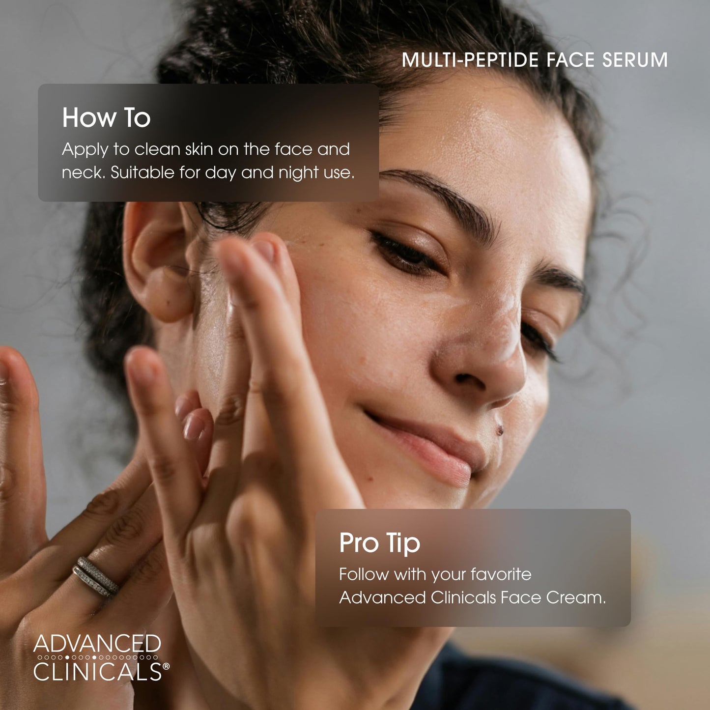 Advanced Clinicals Multi Peptides Serum For Face | Visible Anti Aging Hydrating Collagen Peptide Facial Serum With Vitamin E Helps Improve Look