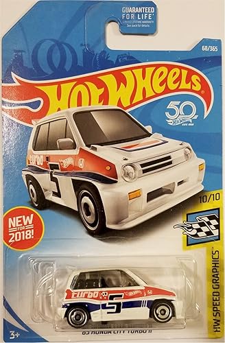 Hot Wheels 2018 50th Anniversary HW Speed Graphics Honda City Turbo II 68/365, White