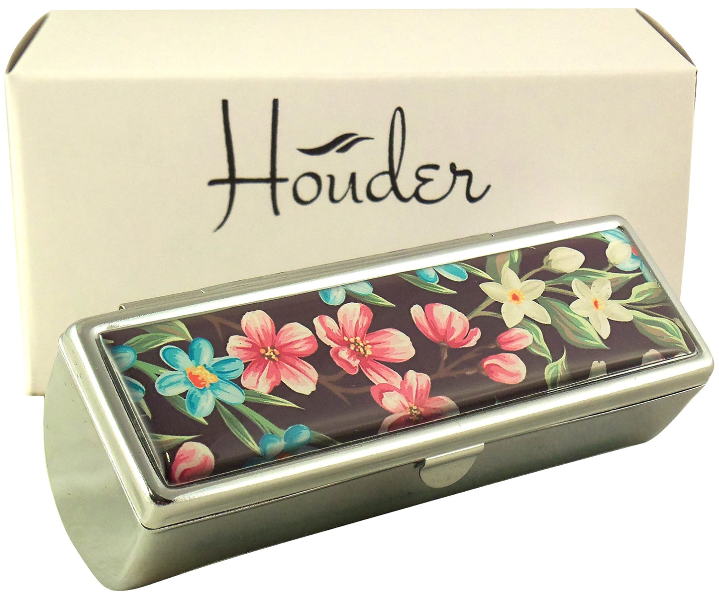 Houder Designer Lipstick Case with Mirror for Purse - Decorative Lipstick Holder with Gift Box - Velvet Lined - Protect Your Lipsticks in Style