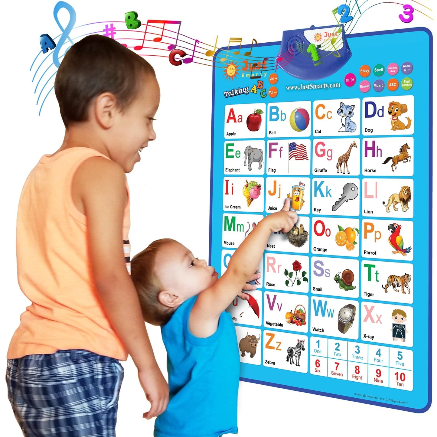 Just Smarty Alphabet Wall Chart – ABCs & 123s Learning Toy for Toddlers Ages 1-5, Educational Gift, Speech Therapy & Autism Learning Toy