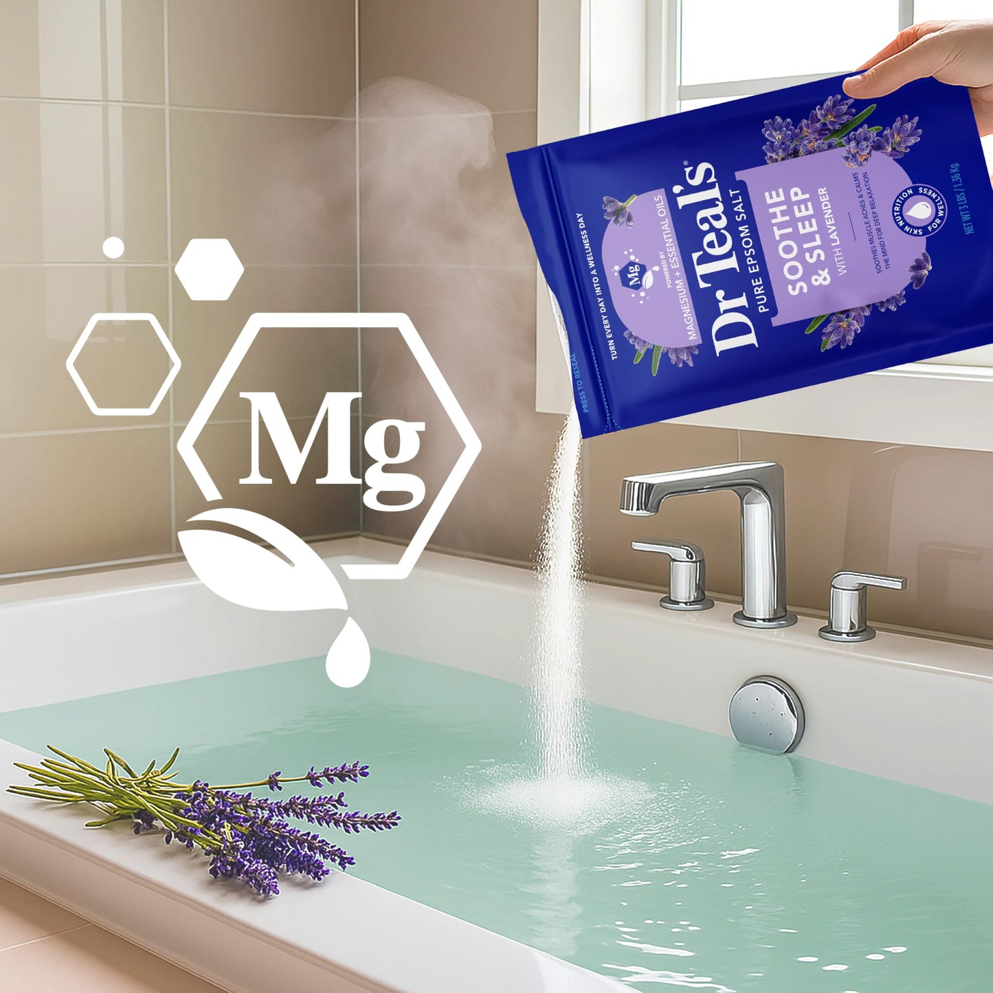 Dr Teal's Epsom Salt Soaking Solution, Soothe & Sleep, Lavender, 3lbs Beauty and Personal Care Dr Teal's