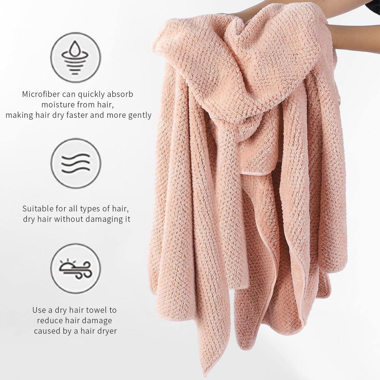 Laojbaba Microfiber Hair Towel Quick Dry Hair Towel Hair Drying Towels Suitable for All Kinds of Hair Ultra Absorbent Long and Thick Hair 20X40inch Beauty and Personal Care Laojbaba