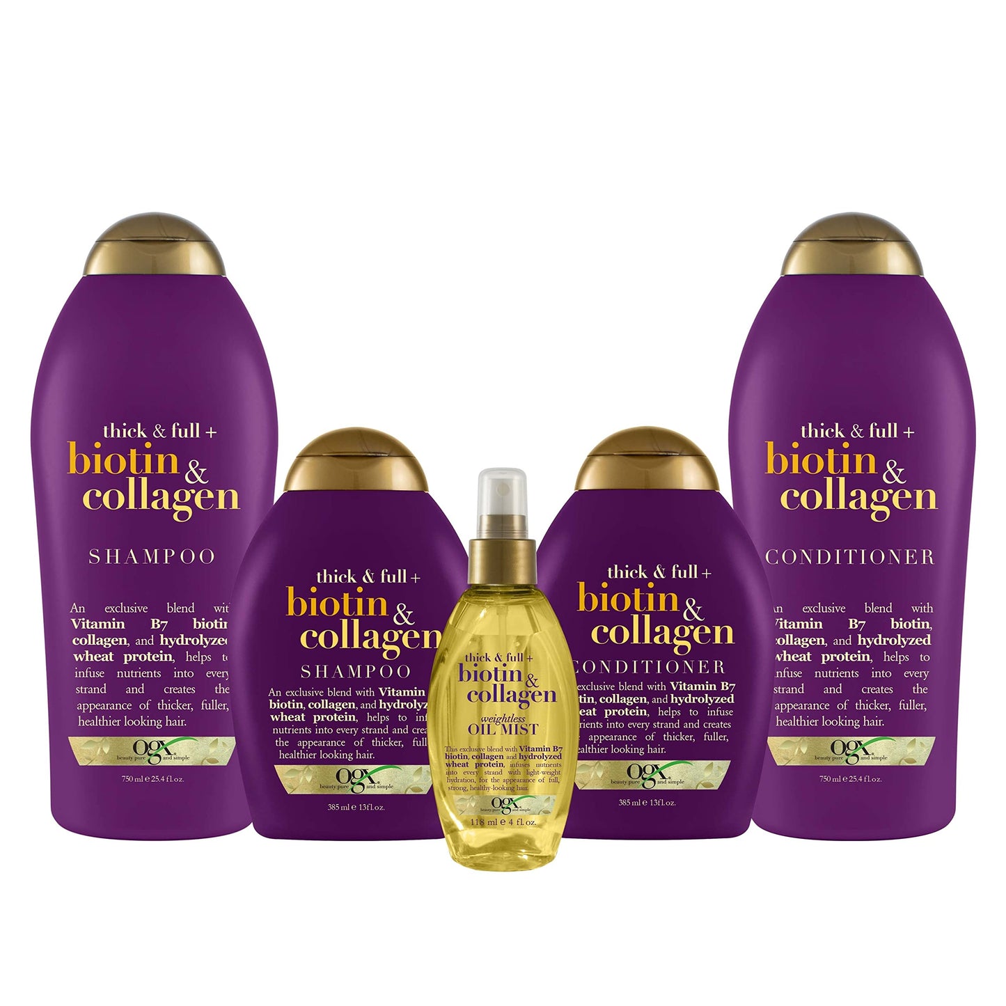 OGX Thick & Full Biotin & Collagen Weightless Oil Mist, 4 Fl Oz, 2 Pack