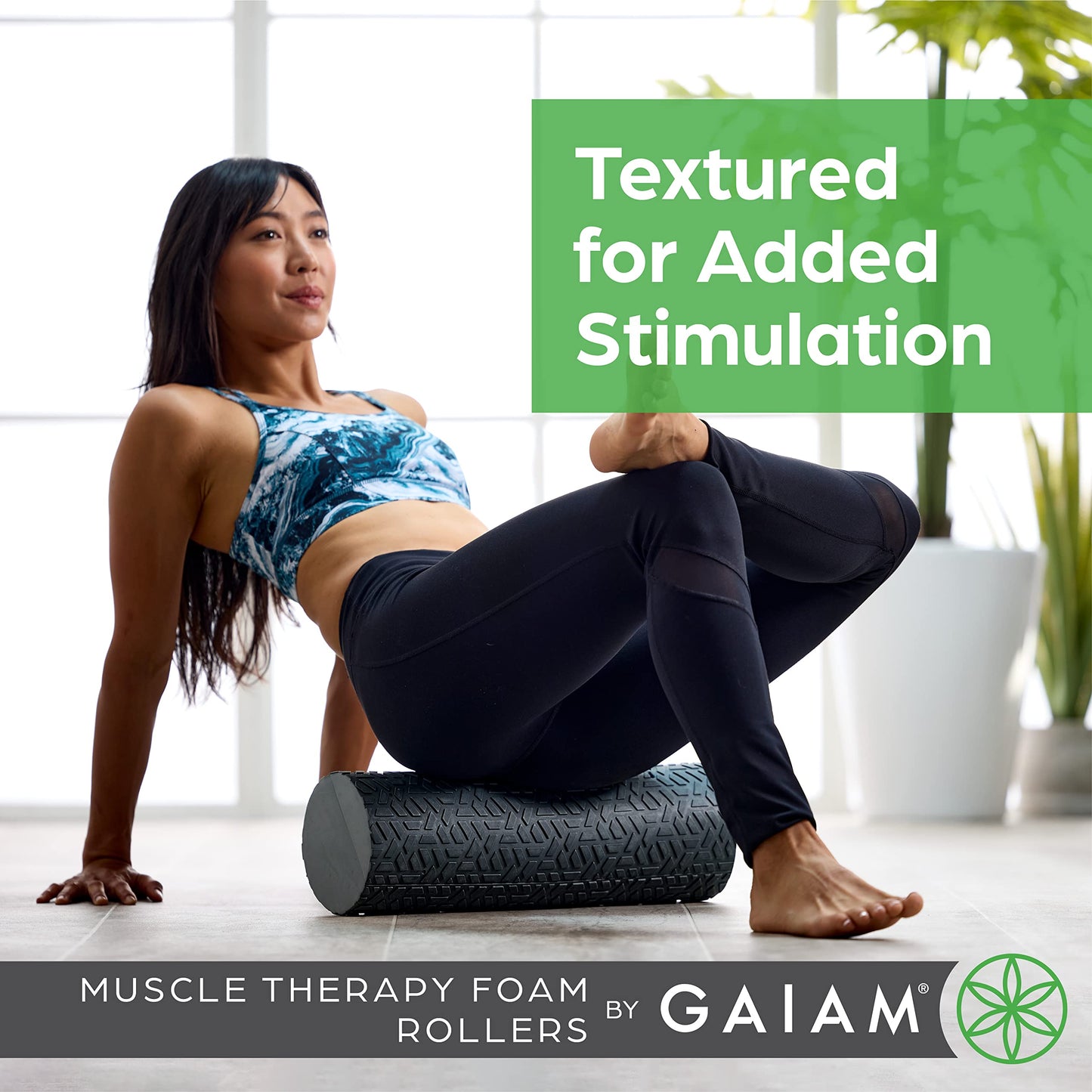 Gaiam Restore Foam Roller for Muscle Massage - Textured Muscle Massager for Stimulation, Total Body Pain Relief for Back, Neck, Foot, Calf, Leg, Arm…