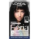 L’Oreal Paris Feria Multi-Faceted Shimmering Permanent Hair Color, High Intensity Hair Dye for 3X Highlights, 10 Jet Black (Blackest Black), 1 Hair