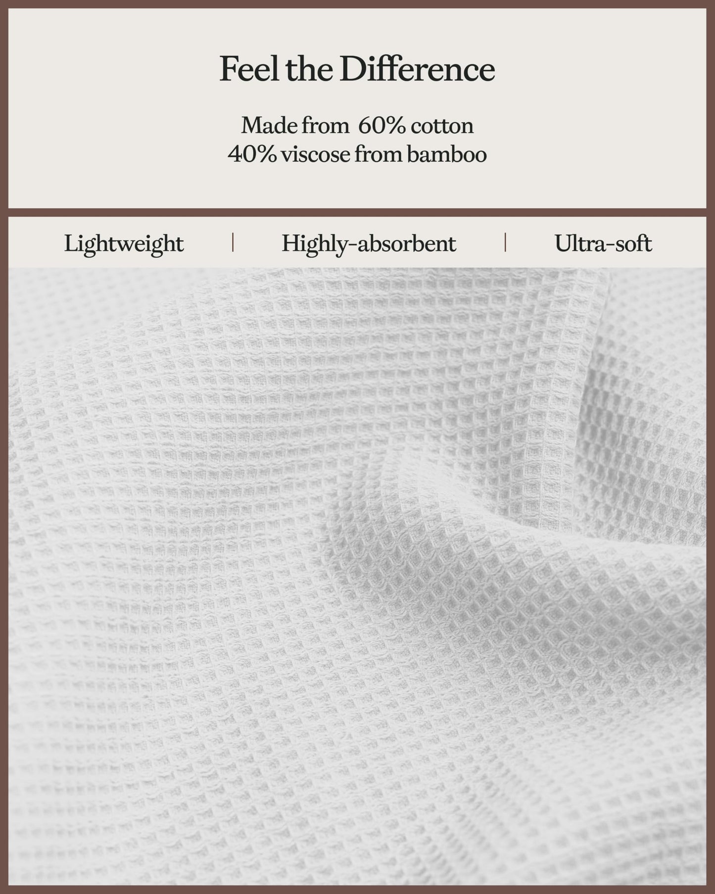 Cozy Earth Waffle Hand Towels - 60% Cotton 40% Viscose from Bamboo Hand Towels 20 x 30 Inches - Soft & Absorbent Terry, Reversible Mini Textured…