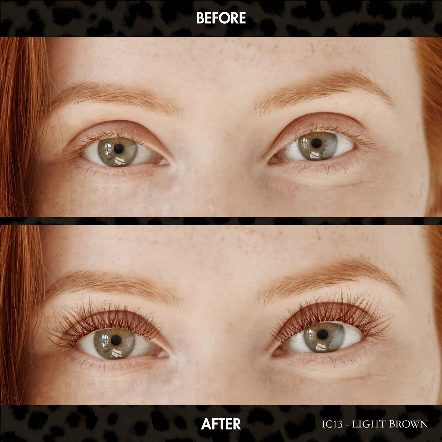 I-Envy Color Couture Leopard - The Brown Edition, 30 Faux Mink Lash Clusters, Thin Band, Customizable, Long-Lasting, Natural Look DIY Color Eyelash…