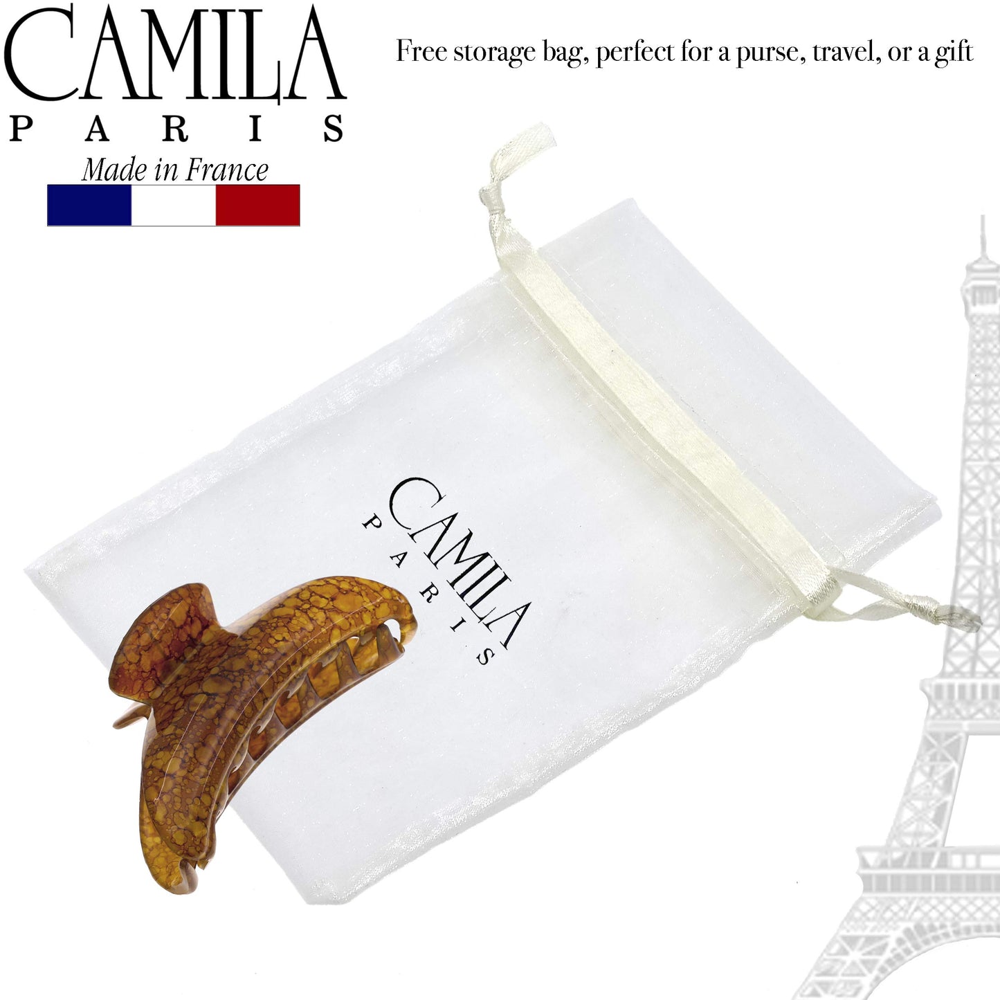 Camila Paris MP925 French Hair Clip for Women Thick Hair for Long Curly Wavy Hair, Girls Hair Claw Clips Jaw, Durable Styling Big Claw Clip for Thick
