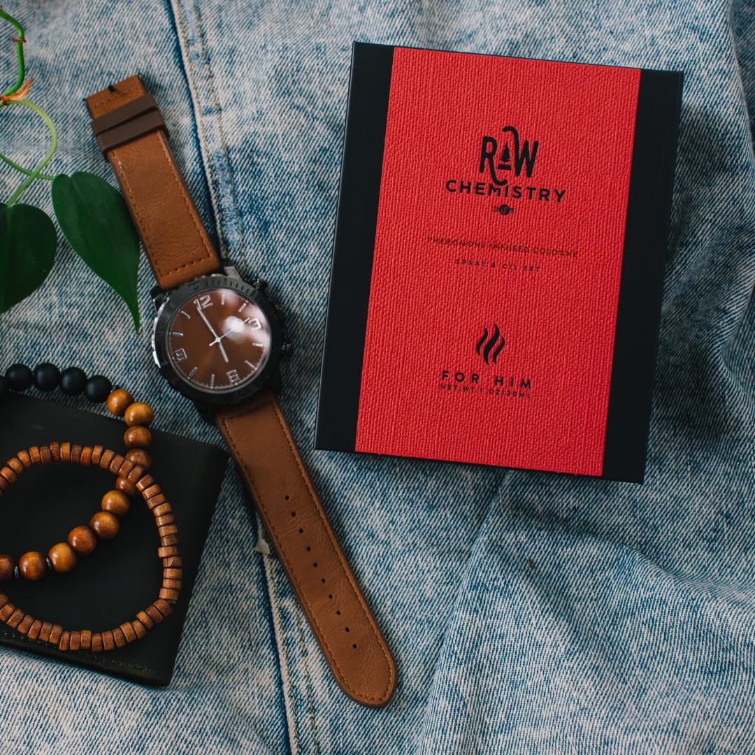 RawChemistry for Him Set - A Pheromone Infused Cologne Gift Set - Bold, Extra Strength Formula