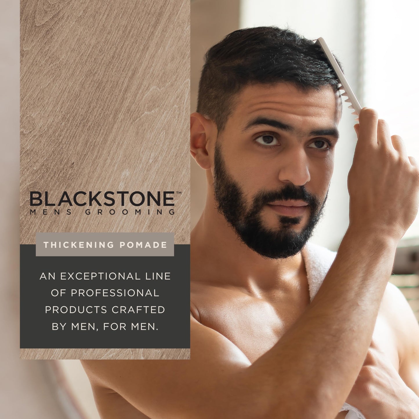Blackstone Men's Grooming Hair Thickening Pomade - Pliable Hold with Matte Finish | Paraben & | Sea + Surf Scent (4 Oz)