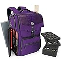 ENHANCE Collector's Edition DnD Backpack - RPG DM Bag for Dungeons and Dragons - DnD Bag fits 6-8 Books, 18" Laptop/DM Screen Slot, Miniature Foam Trays, Accessory Pockets, Map Strap (Dragon Purple)