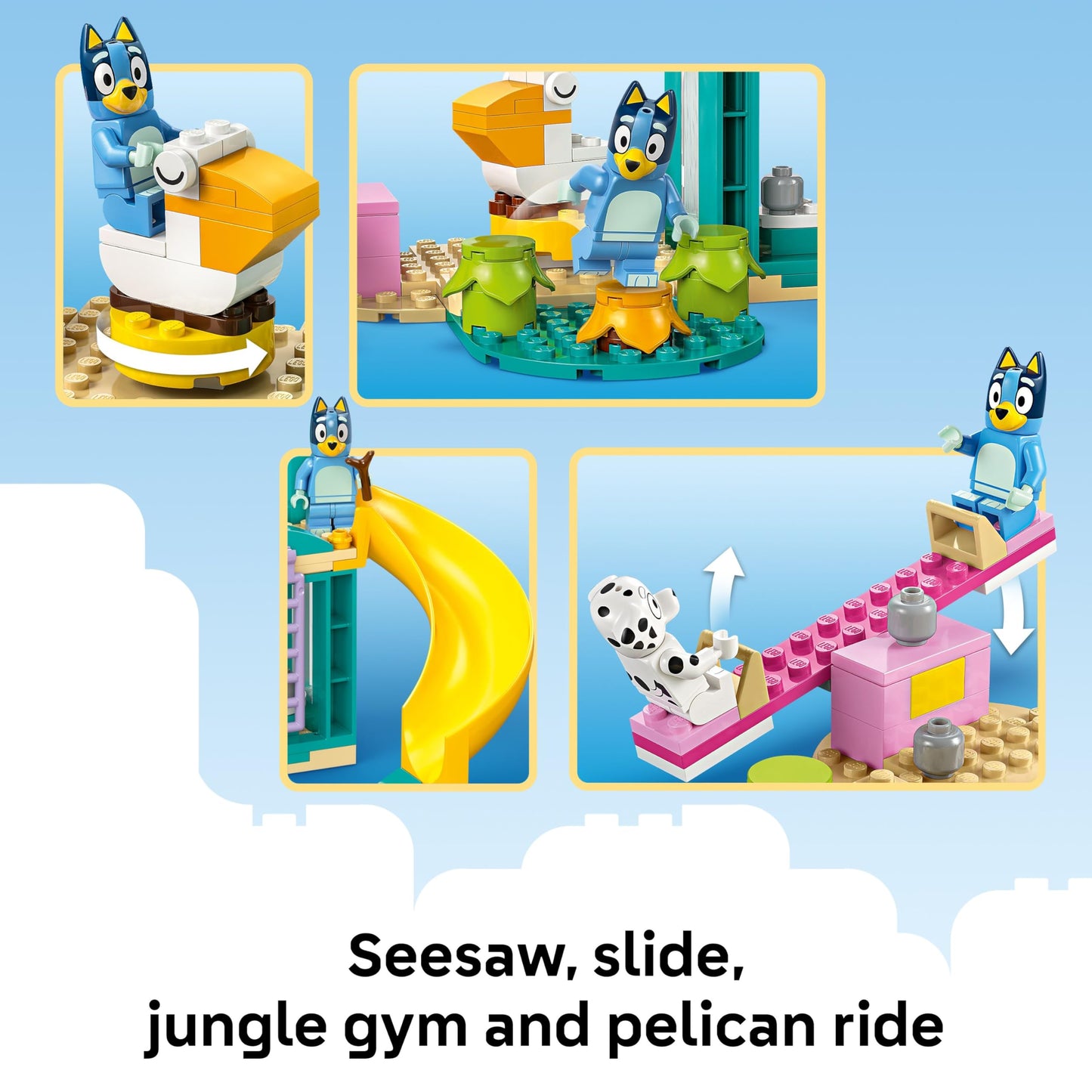 LEGO Bluey Playground Fun 11201, Sensory Building Blocks with Bluey & Chloe, Preschool Pretend Play & Learning Toy, Gift for Kids Ages 4+