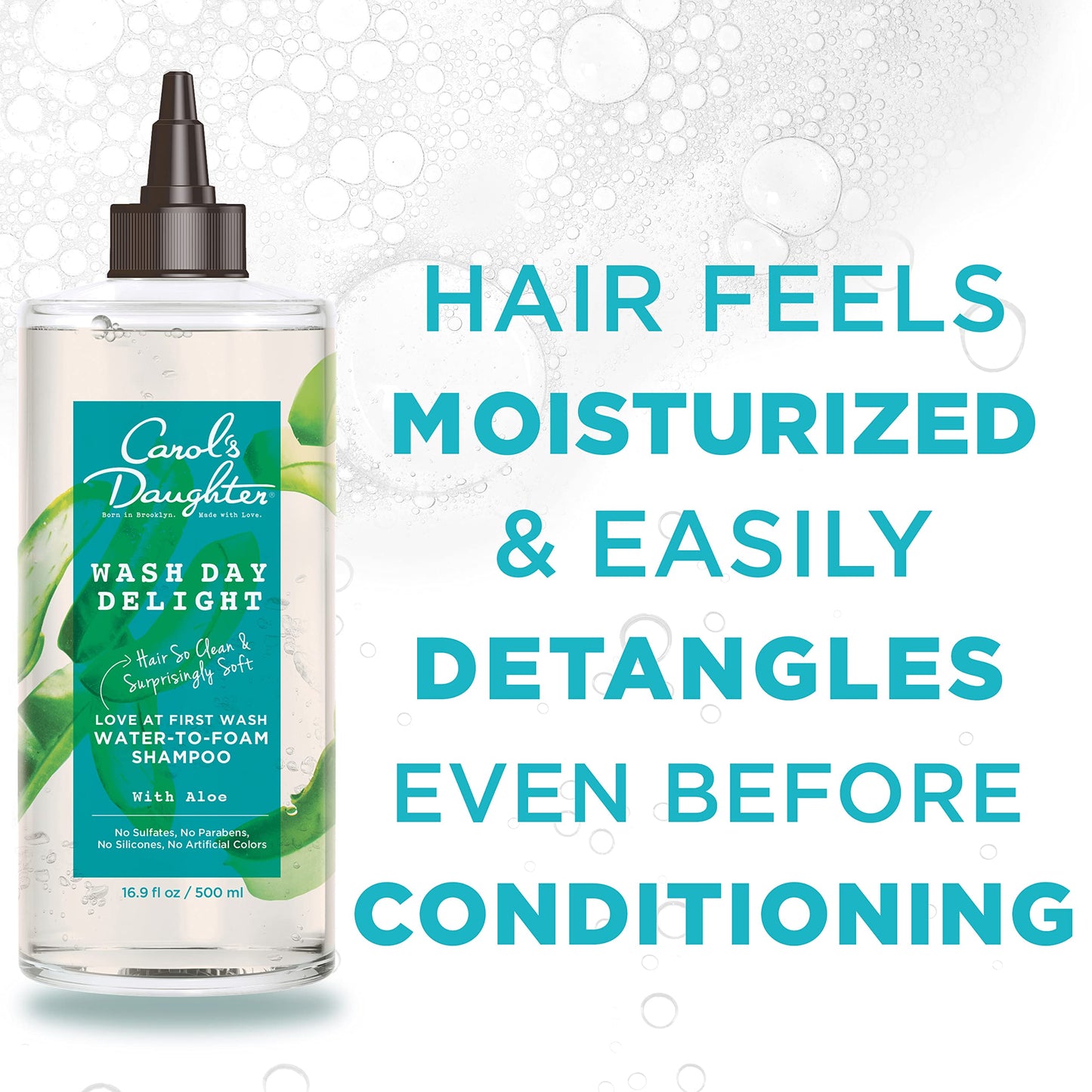 Carol’s Daughter Wash Day Delight Love at First To Foam Sulfate Free Shampoo with Aloe and Micellar Water, Paraben and Silicone Free, Micellar Shampoo