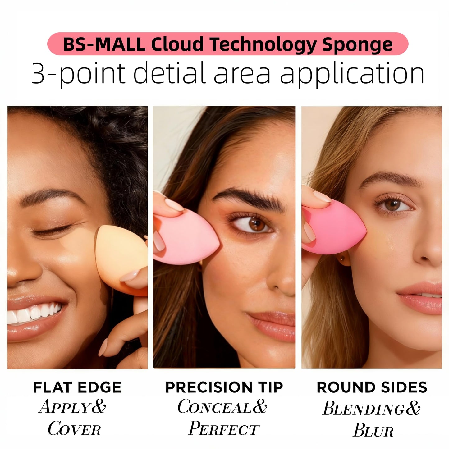 Makeup Sponge Set BS-MALL with Storage Case 7 Pcs for Liquid, Cream, and Powder,SAVE Foundation with 1 Mini Makeup Sponge For Travel Daily Use Beauty and Personal Care BS-MALL
