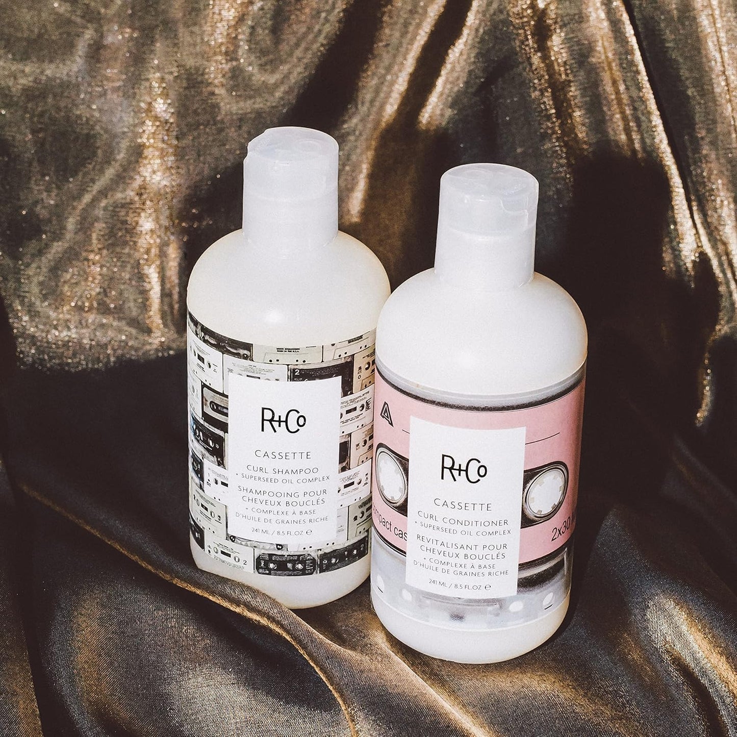 R+Co Cassette Curl Shampoo and Conditioner Set - Lightweight Curl Definition & Frizz Control for Natural, Bouncy Curls - Adds Shine & Moisture