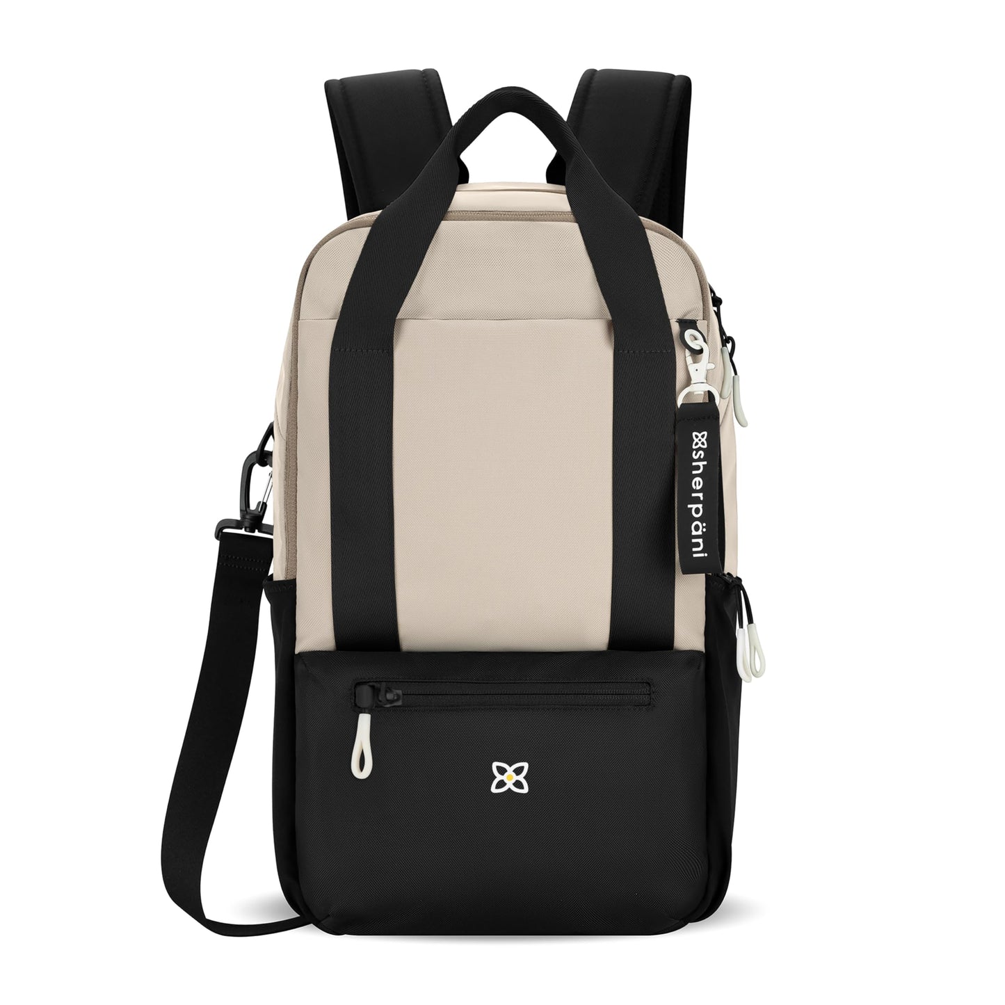 Sherpani Camden, Convertible Backpack, 3 in 1 Tote Bag, 18L Travel Backpack, Crossbody Bag for Women, Cross Body Purse, Travel Gifts, RFID Protection, Fits 13” Laptop (Con Leche)