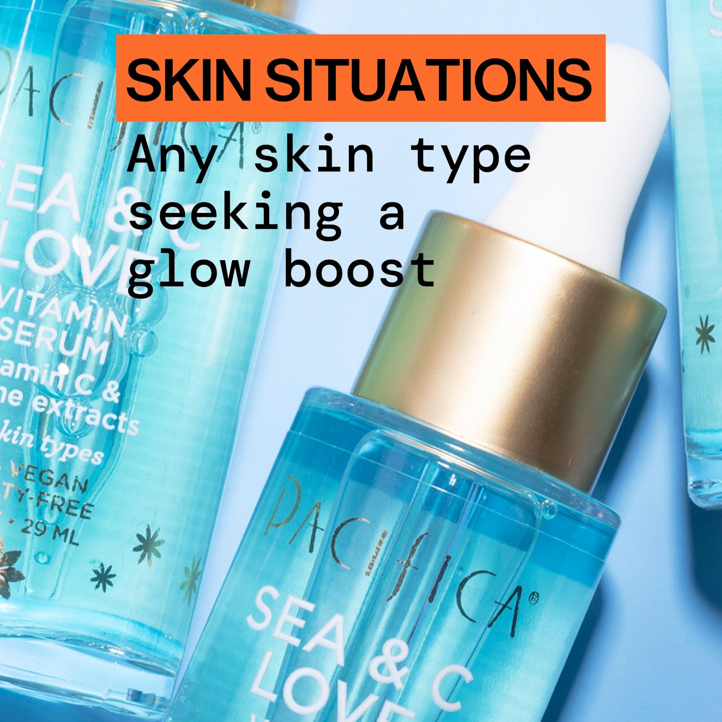 Pacifica Beauty Sea and C Love Vitamin C Serum, Skincare, Hyaluronic Acid, Green Tea, Marine Extracts, Blue Light Protection, Brightening