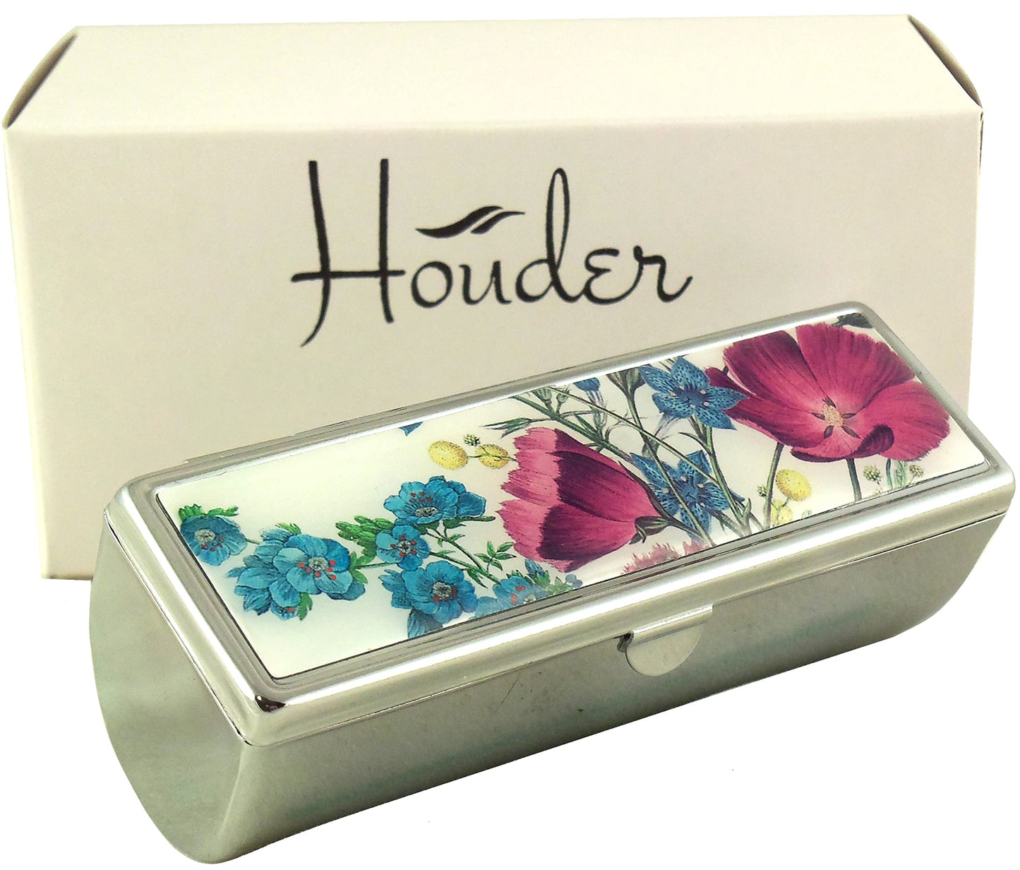 Houder Designer Lipstick Case with Mirror for Purse - Decorative Lipstick Holder with Gift Box - Velvet Lined - Protect Your Lipsticks in Style