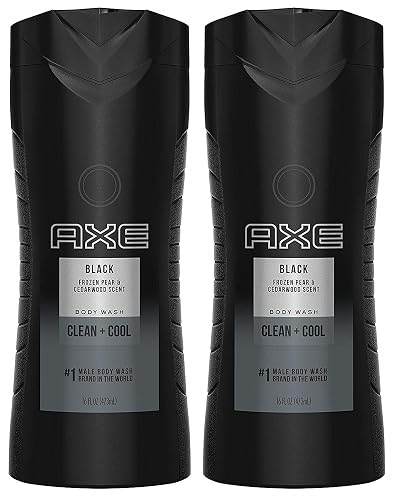 Self tanner Body Wash - Black - Frozen Pear & Cedarwood - Net Wt. 16 FL OZ (473 mL) Per Bottle - Pack of 2 Bottles