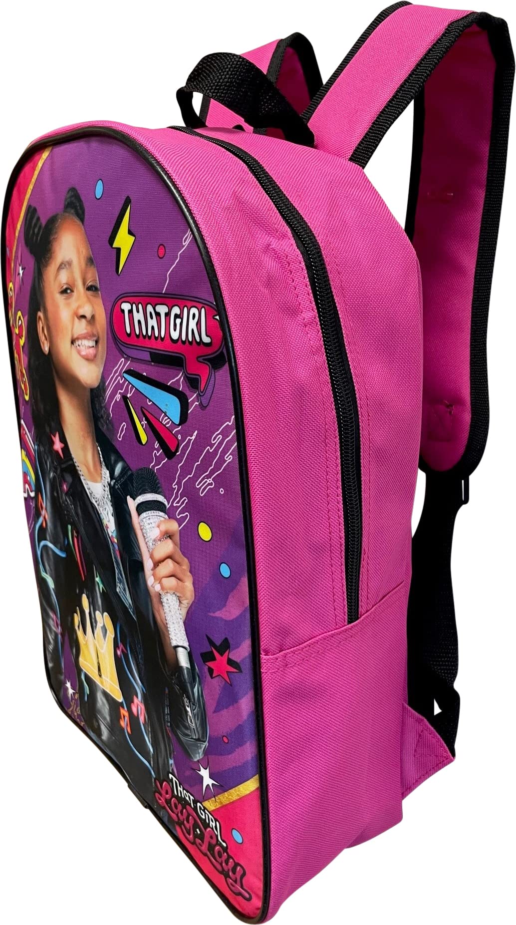 Ruz That Girl Lay Lay 15" School Backpack (Pink-Black)