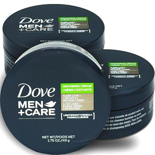 Dove Men+Care Grooming Cream, 3 Pack Hair Styling Cream for Men, Lightweight Formula, Defines and Conditions with Low Hold for Easy Styling