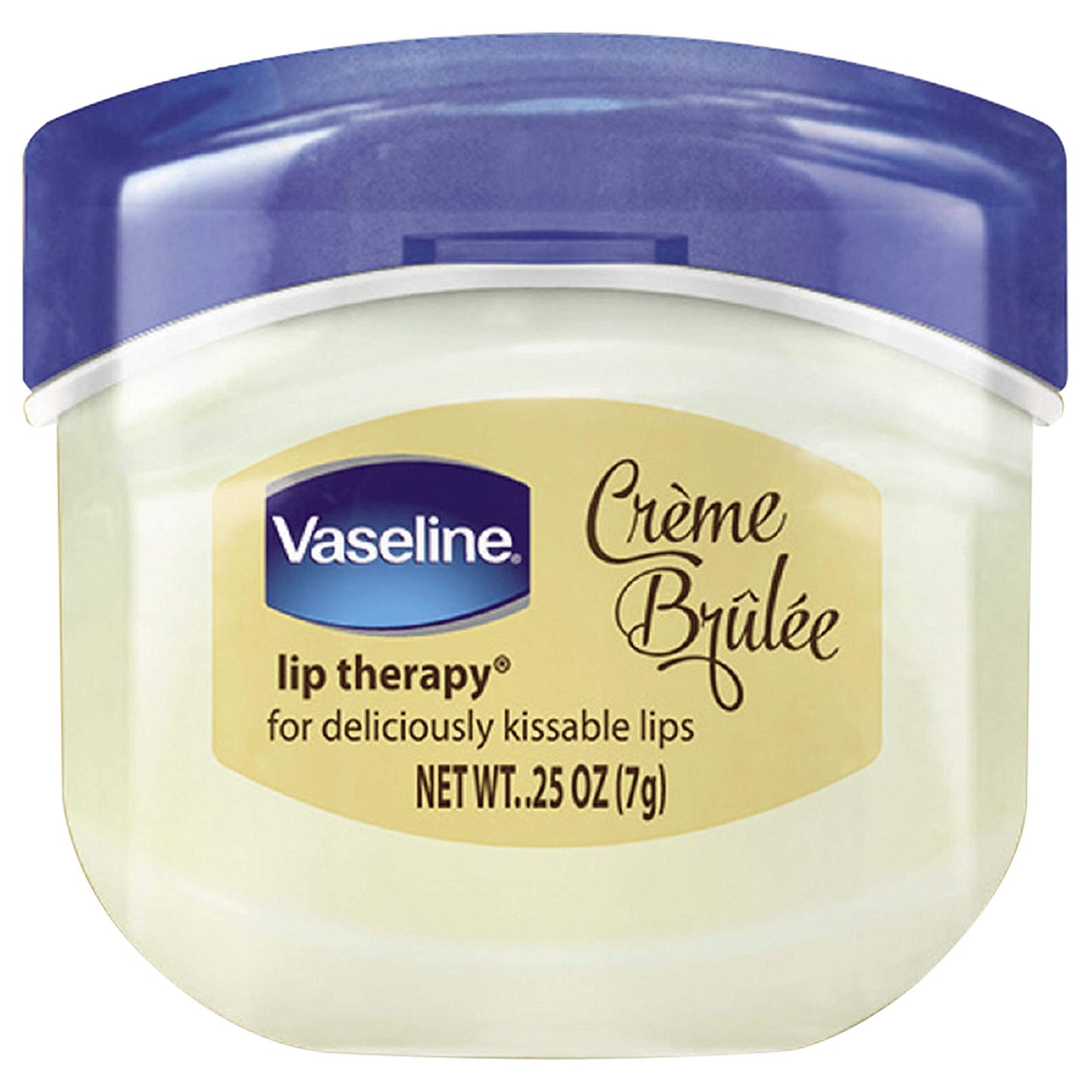 Vaseline Lip Balm for Instantly Soft Smooth Lips Crème Brûlée Lip Balm Locks In Moisture to Improve Hydration 0.25 oz