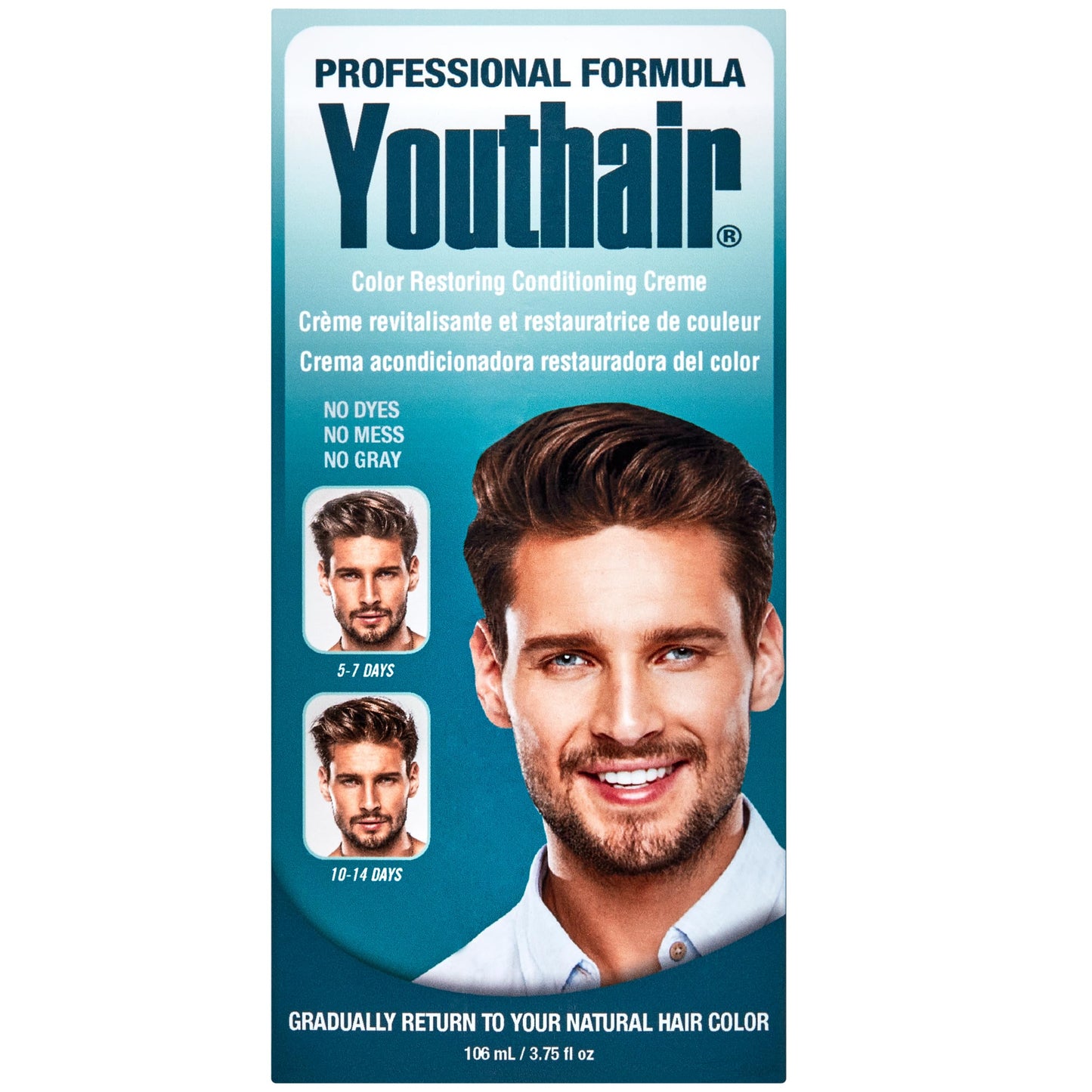 Youthair Crème - Hair Color Restoring Conditioning Formula for Gray Hair Coverage, Made in USA, 3.75 oz