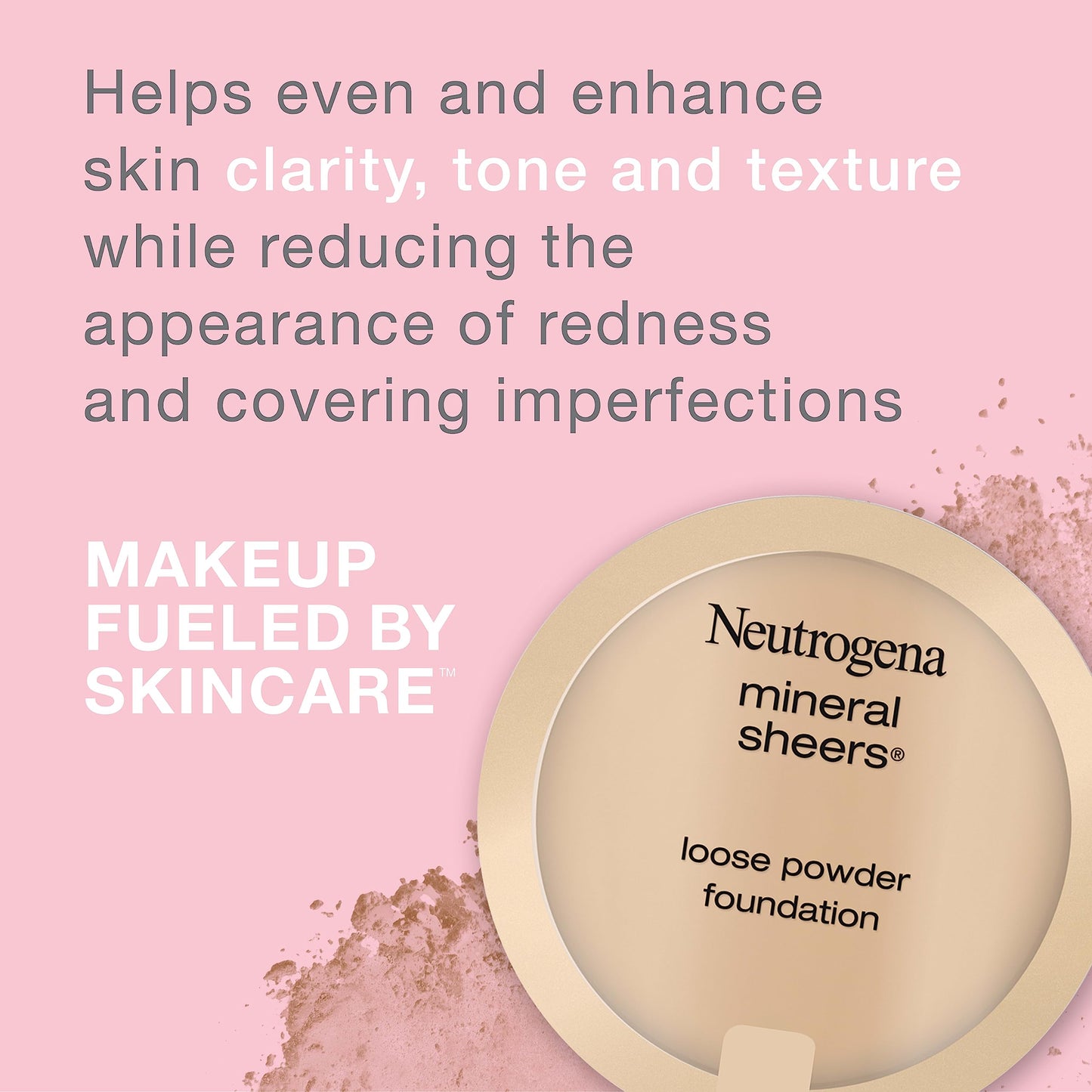Neutrogena Mineral Sheers Loose Powder Makeup Foundation, Lightweight Face Makeup, Sheer to Medium Buildable Coverage, Sensitive Skin Foundation