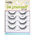 Ardell Winks Be Yourself Lashes - Wish Style, Black Strip Lashes for Dramatic Doll Eye Effect, Full Volume, Natural Look False Eyelashes, 4-Pack