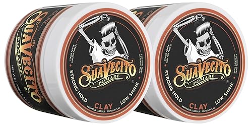 Suavecito Pomade Firme Clay 4 oz, 2 Pack - Strong Hold Hair Clay For Men - Low Shine Matte Hair Clay Pomade For Natural Texture Hairstyles