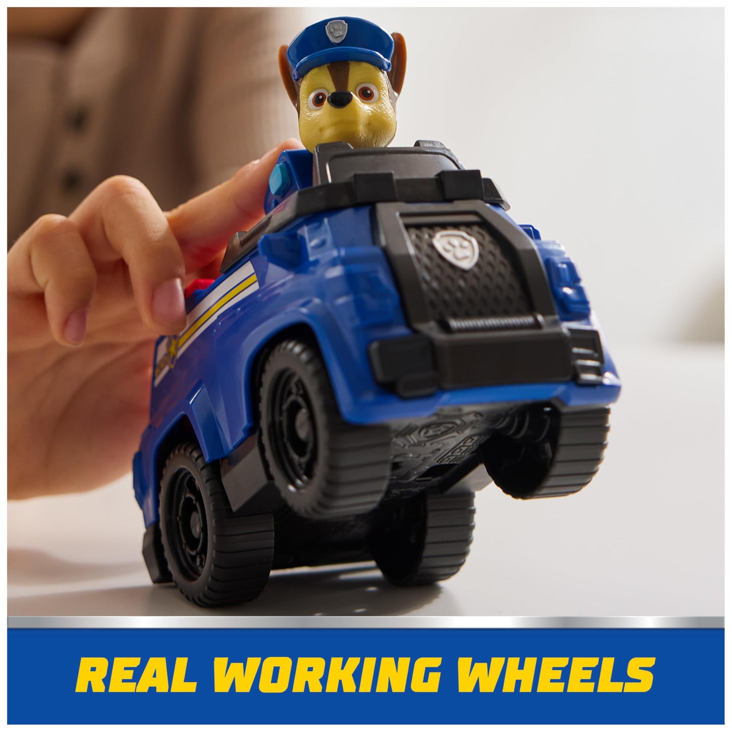 PAW Patrol, Chase’s Patrol Cruiser, Toy Car with Collectible Action Figure, Sustainably Minded Kids Toys for Boys & Girls Ages 3 and Up