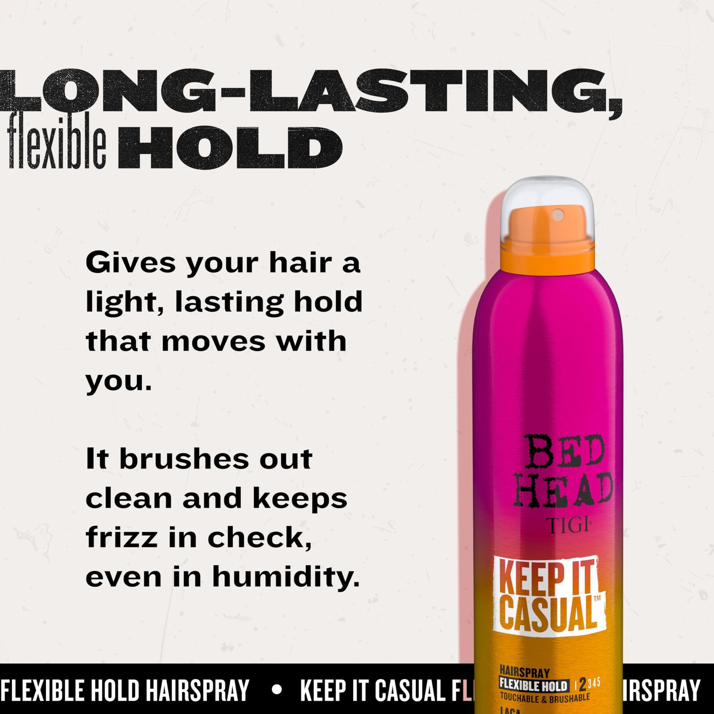 TIGI Bed Head Keep It Casual Hair Spray, Flexible Hold with Brushable Finish for Frizz and Static Control, 9.1 oz