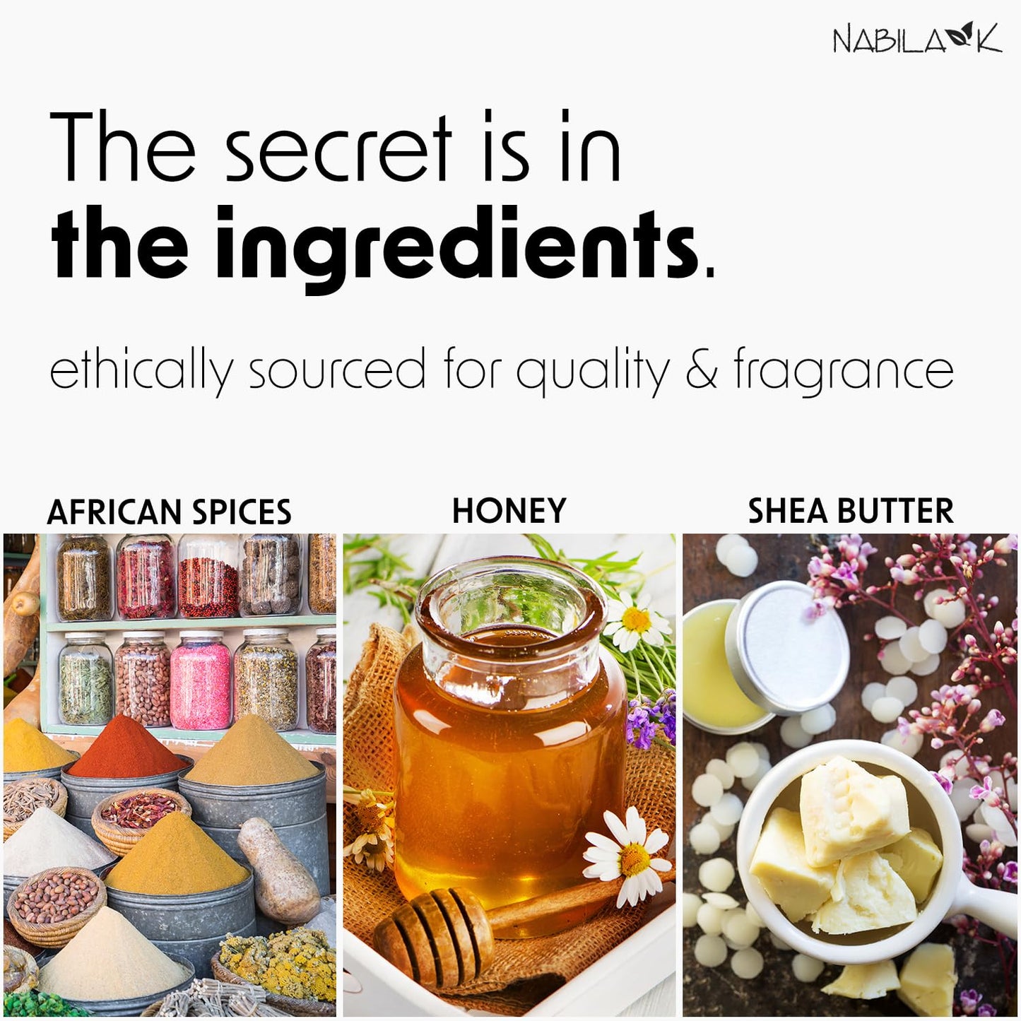 Nabila K - Black Soap Bar - African Spices, Honey & Shea Butter - Oily & Acne Prone Skin - All Purpose Face & Body Wash - Hand Soap, Shower Gel