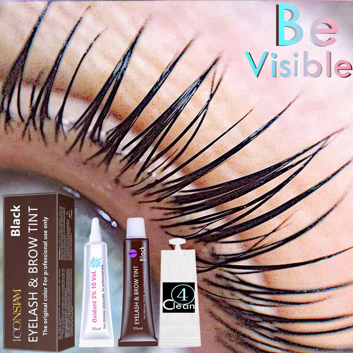 Black Lash T-i-n-t Kit, Keratin Black Eyelash D-y-e and Eyebrow T-i n t, 6 Week Voluminous Brow T-int, T-inting Look For Lash Perm/Lift/Lamination