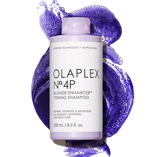 Olaplex Nº.4P Blonde Enhancer Purple Toning Shampoo: Neutralizes Brassiness & Strengthen | Repairs Damages & Hydrates Hair | For Coily, Curly