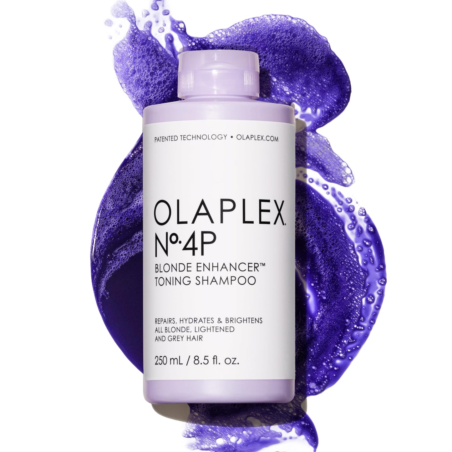 Olaplex Nº.4P Blonde Enhancer Purple Toning Shampoo: Neutralizes Brassiness & Strengthen | Repairs Damages & Hydrates Hair | For Coily, Curly