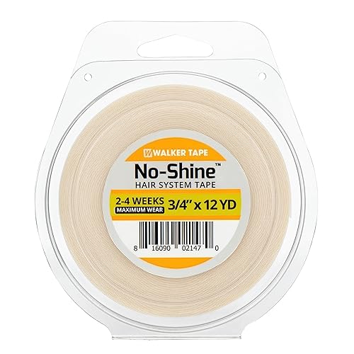 Walker Tape No-Shine Hair System Tape Roll 3/4" x 12 Yards, Hypoallergenic Double Sided Wig Tape for Lace Systems, Toupees, and Tape in Hair